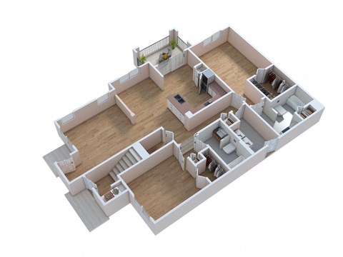 bedroom floor plan of a 2100 sq ft apartment